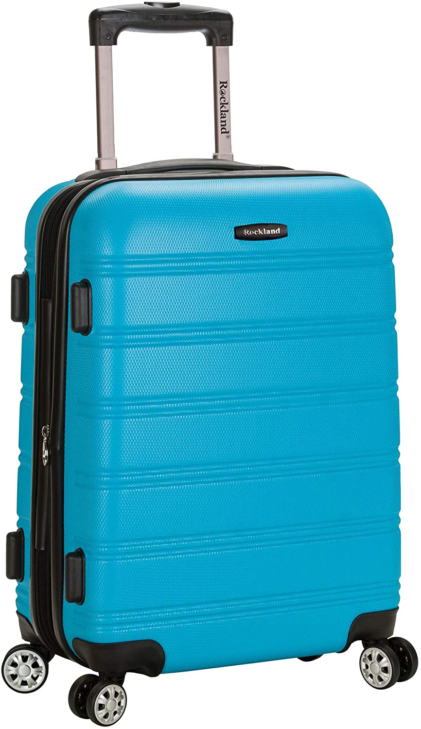 Rockland Melbourne Hardside Expandable Spinner Wheel Luggage. Turquoise. Carry-On 20-Inch