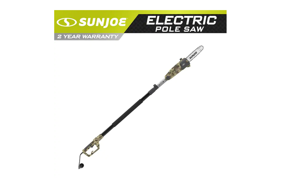 Sun Joe SWJ803E-CMO 10 in. 8 amp Electric Pole Chain Saw Camo