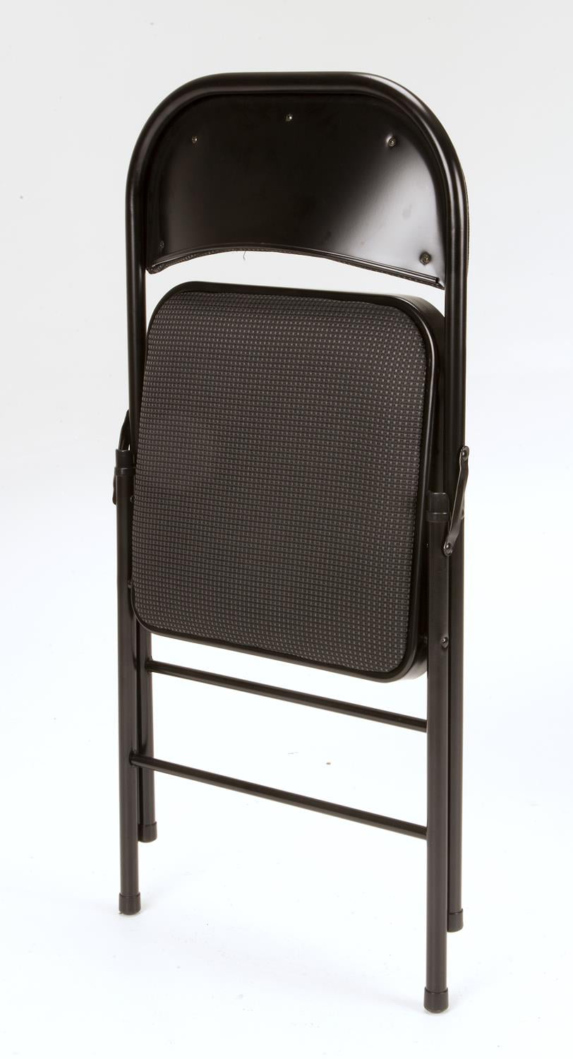 Mainstays Deluxe Fabric Padded Folding Chair. Black. 1 Count