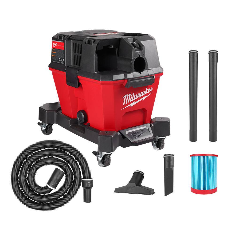 Milwaukee 0910-20 M18 FUEL 6 Gal. Cordless Wet/Dry Shop Vacuum with Filter. Hose. and Accessories