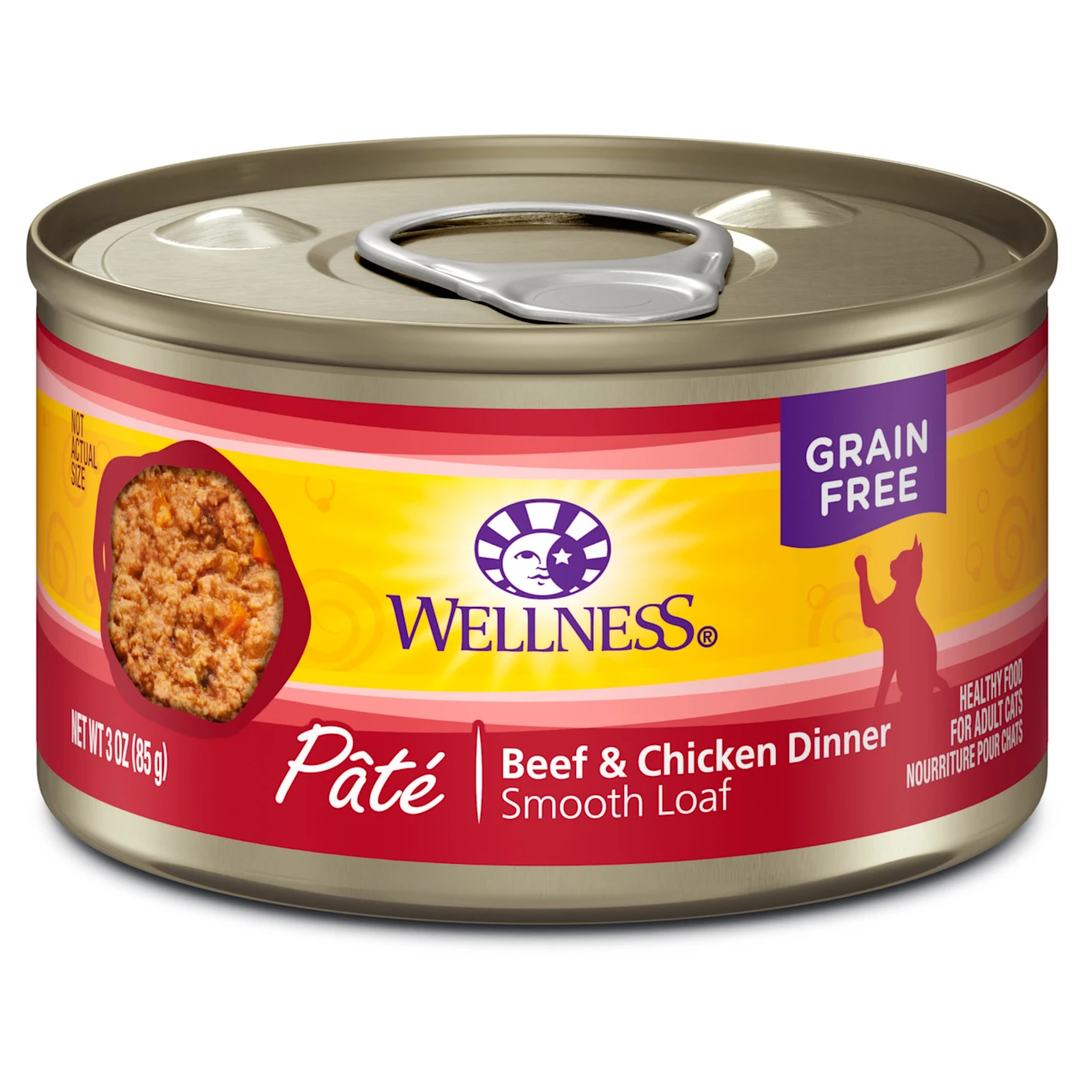 Wellness Complete Health Natural Grain Free Beef & Chicken Pate Wet Cat Food. 3 oz.. Case of 24