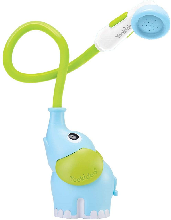 Yookidoo Baby Bath Shower Head - Elephant Water Pump and Trunk Spout Rinser
