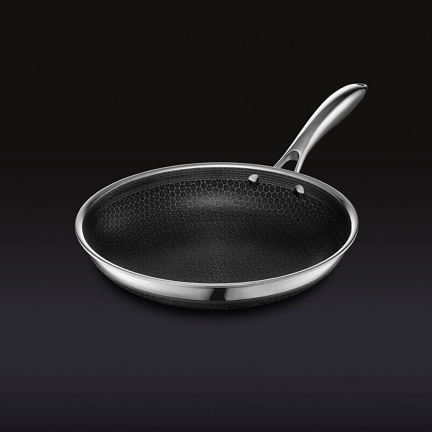 HexClad 10 Inch Hybrid Nonstick Frying Pan. Dishwasher and Oven Friendly. Compatible with All Cooktops
