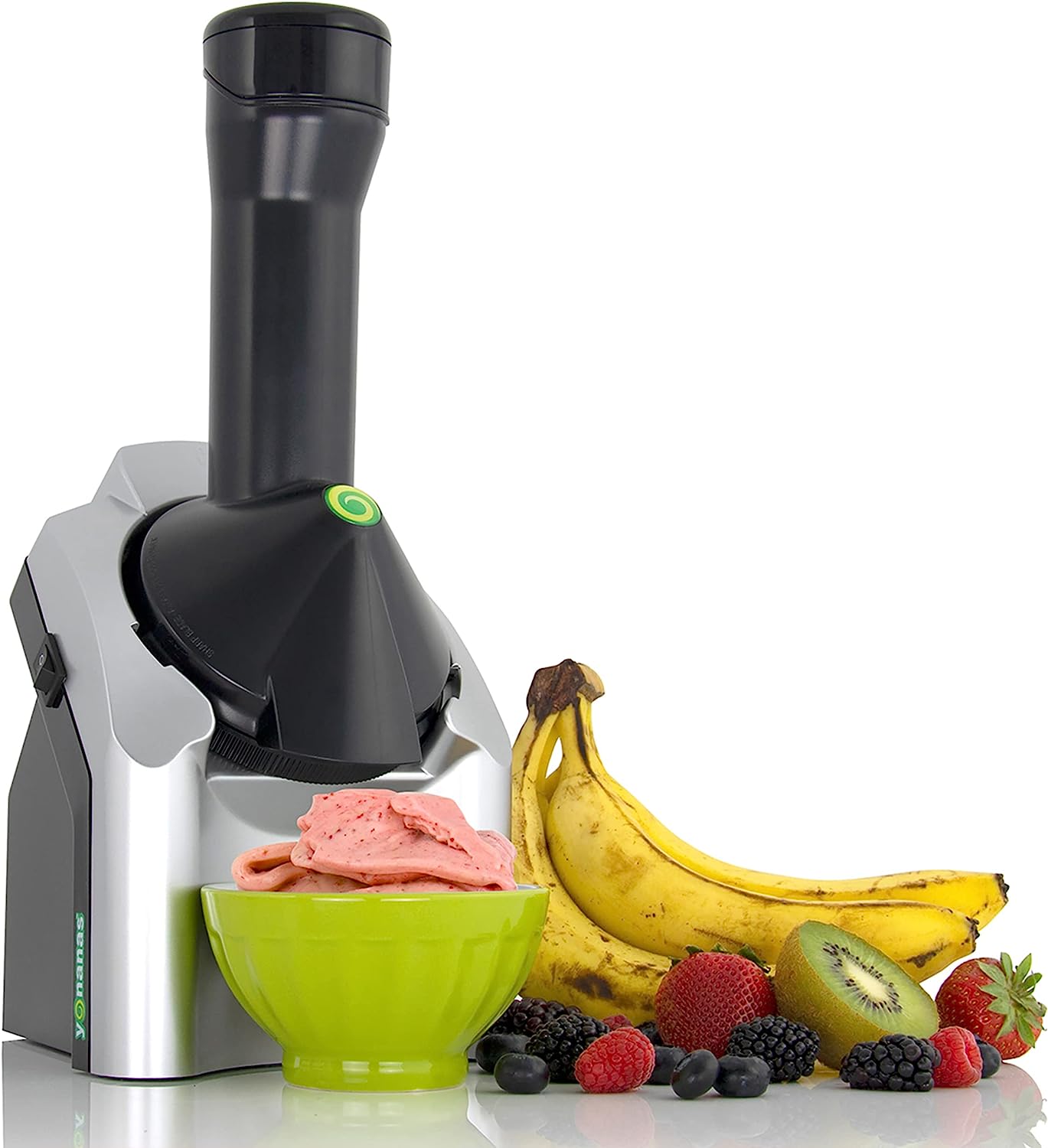 Yonanas 902 Classic Vegan. Dairy-Free Frozen Fruit Soft Serve Maker. Includes 36 Recipes. 200-Watts. Silver