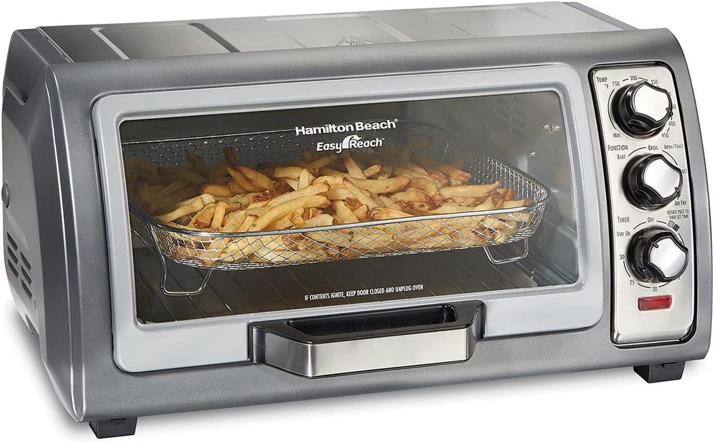 Hamilton Beach Countertop Toaster Oven. Easy Reach With Roll-Top Door. 6-Slice. Convection (31123D). Silver
