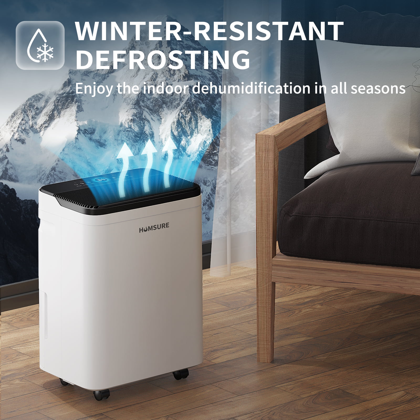 HUMSURE Dehumidifier 70 Pint Intelligent Humidity Control. 4.500 sq. ft. for Basements. Large Rooms. Bathrooms