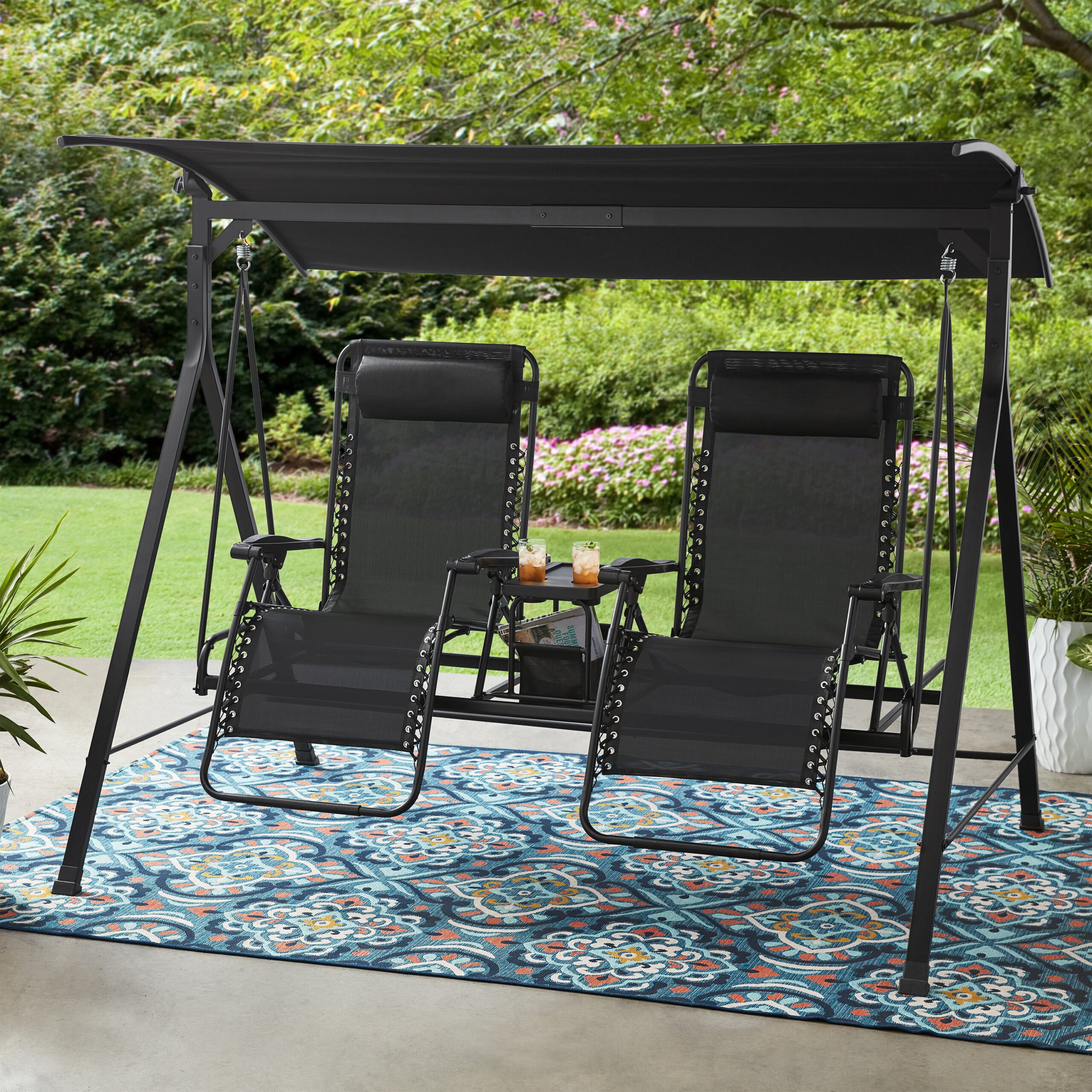 Mainstays Zero-Gravity Steel Porch Swing. Multiple Colors