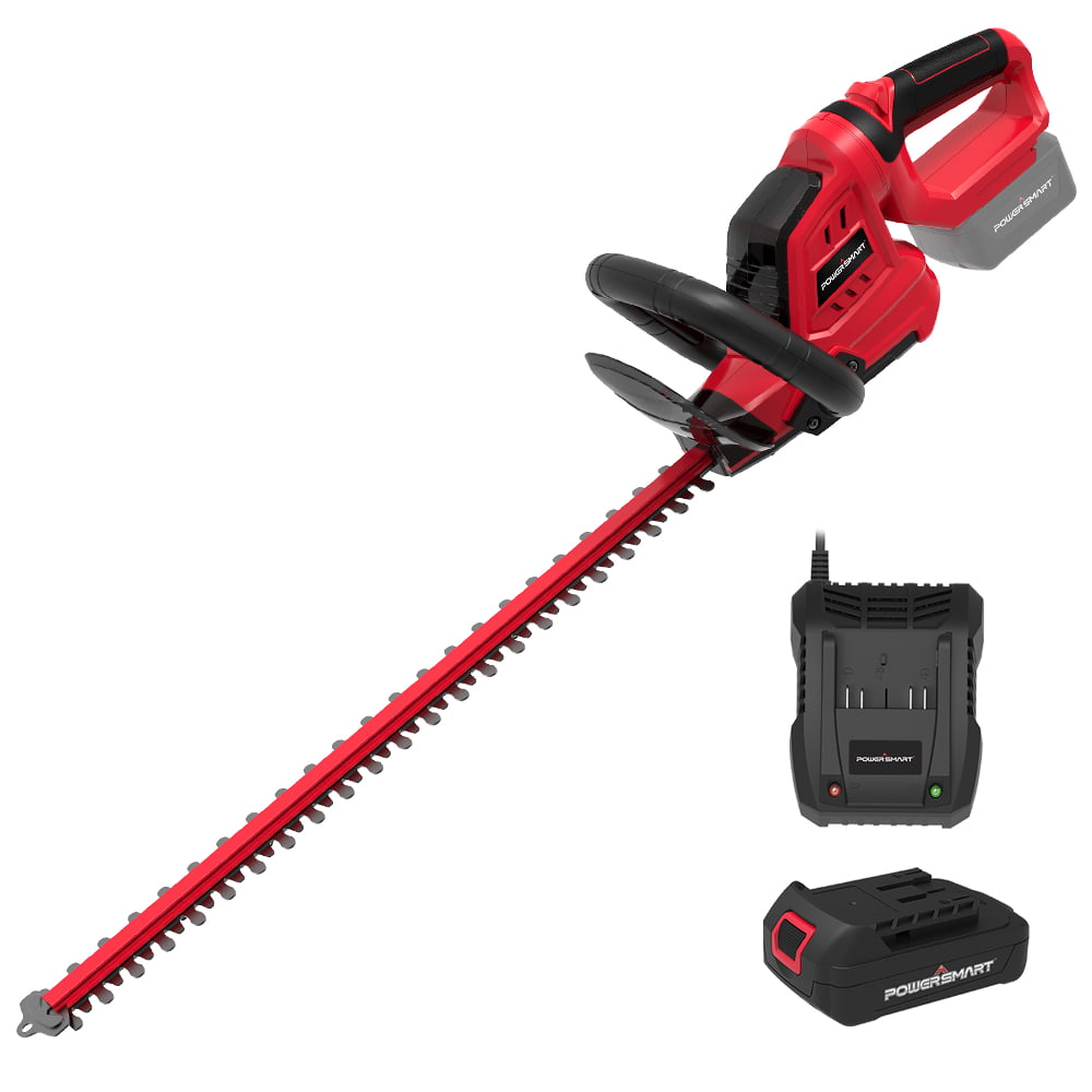 PowerSmart 20V Lithium-Ion Cordless 22 inch Hedge Trimmer. PS76106A 2.0 Ah Battery and Charger Included