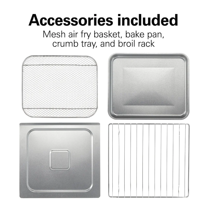 Hamilton Beach 31222 1800-Watt 6-Slice Black Toaster Oven with Air Fry