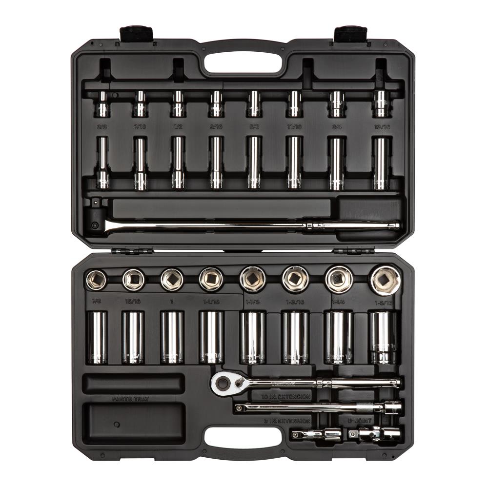 TEKTON 38-Piece Standard (SAE) 1/2-in Drive 6-point Set Intermediate Socket Set
