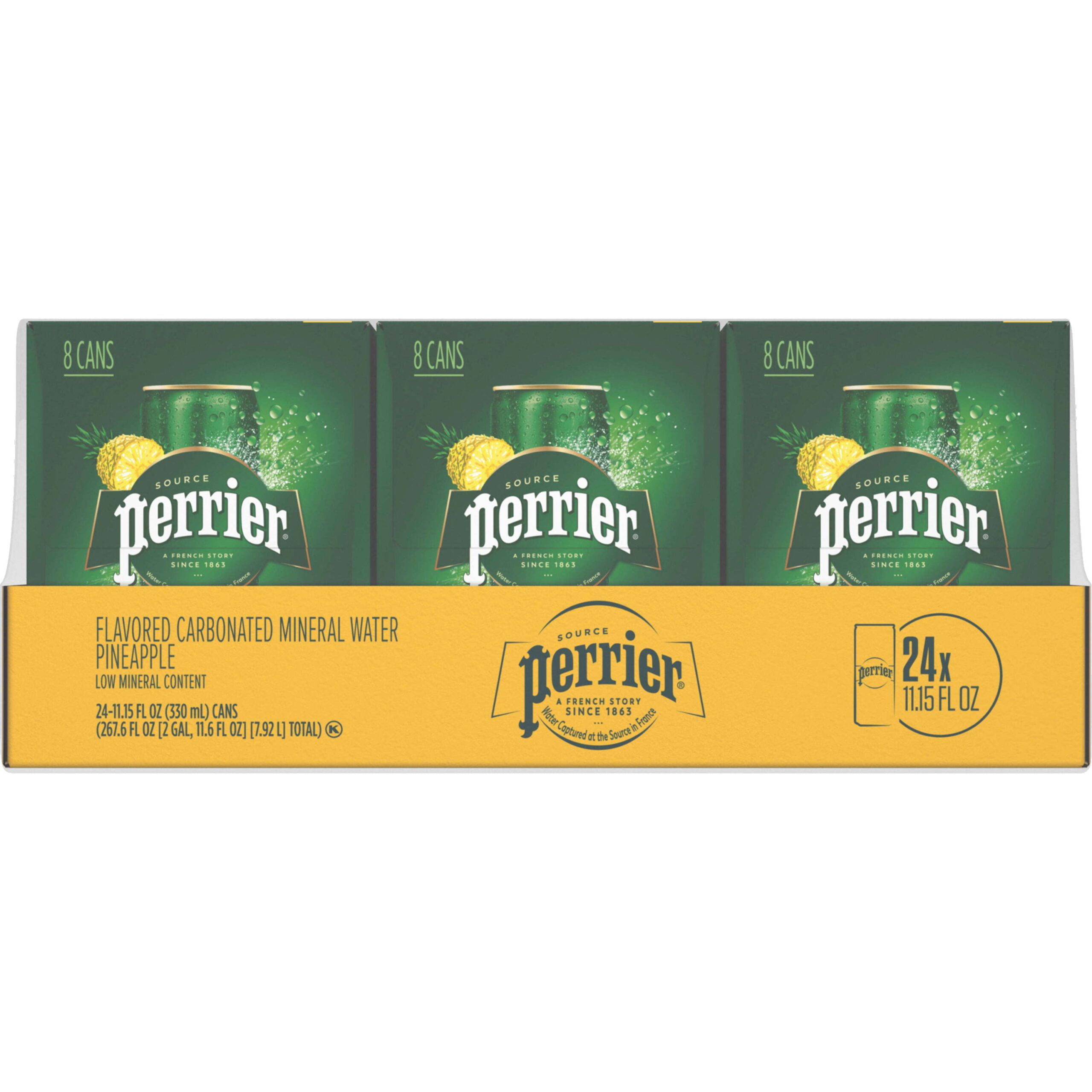 Perrier Pineapple Flavored Sparkling Water. 11.15 Fl Oz Cans (24 Count) 267.6 fl oz