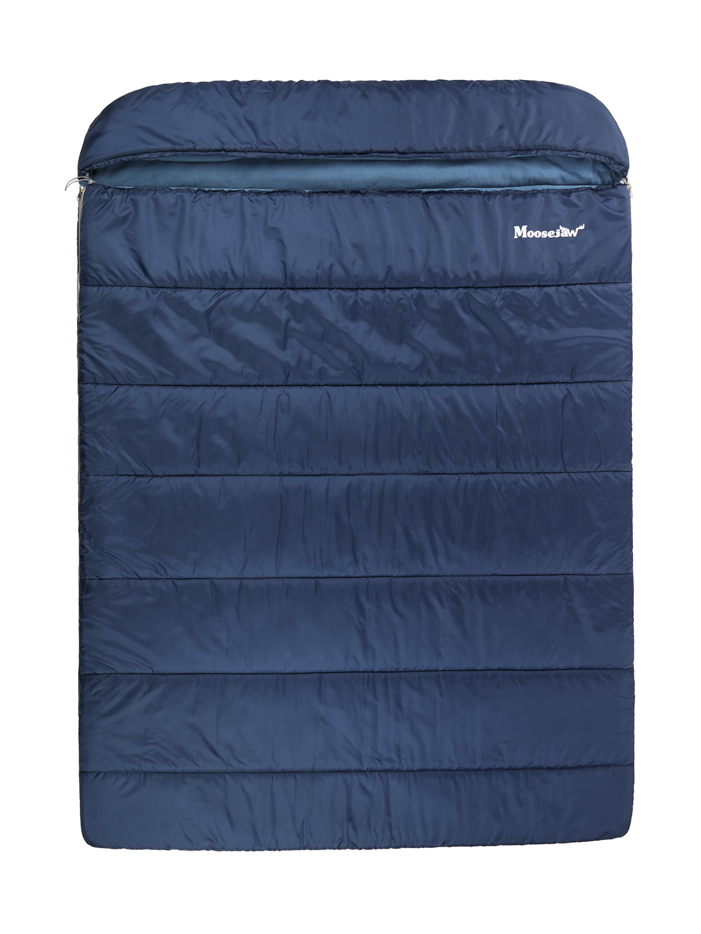 Moosejaw Double Snoozilla XL Sleeping Bag. 30-Degree. 86″ x 66″. Adult. Blue