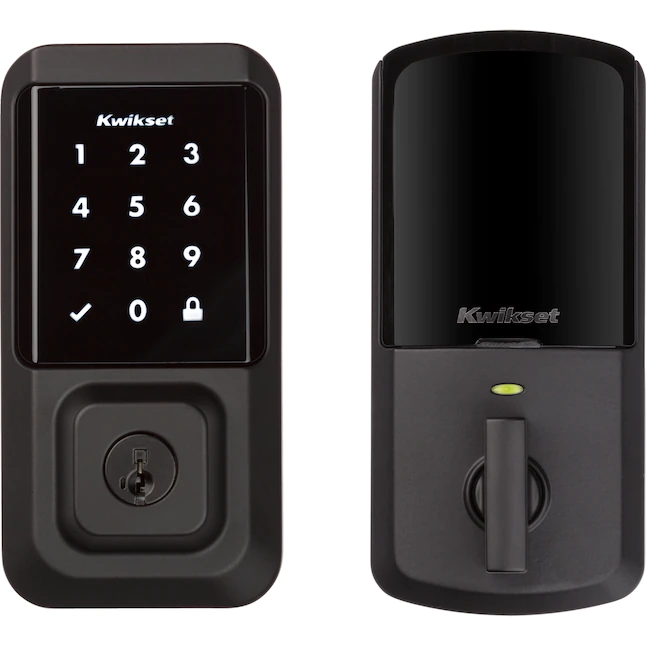 Kwikset  Halo Matte Black Wi-fi Compatibility Single Cylinder Electronic Deadbolt Lighted Keypad Touchscreen