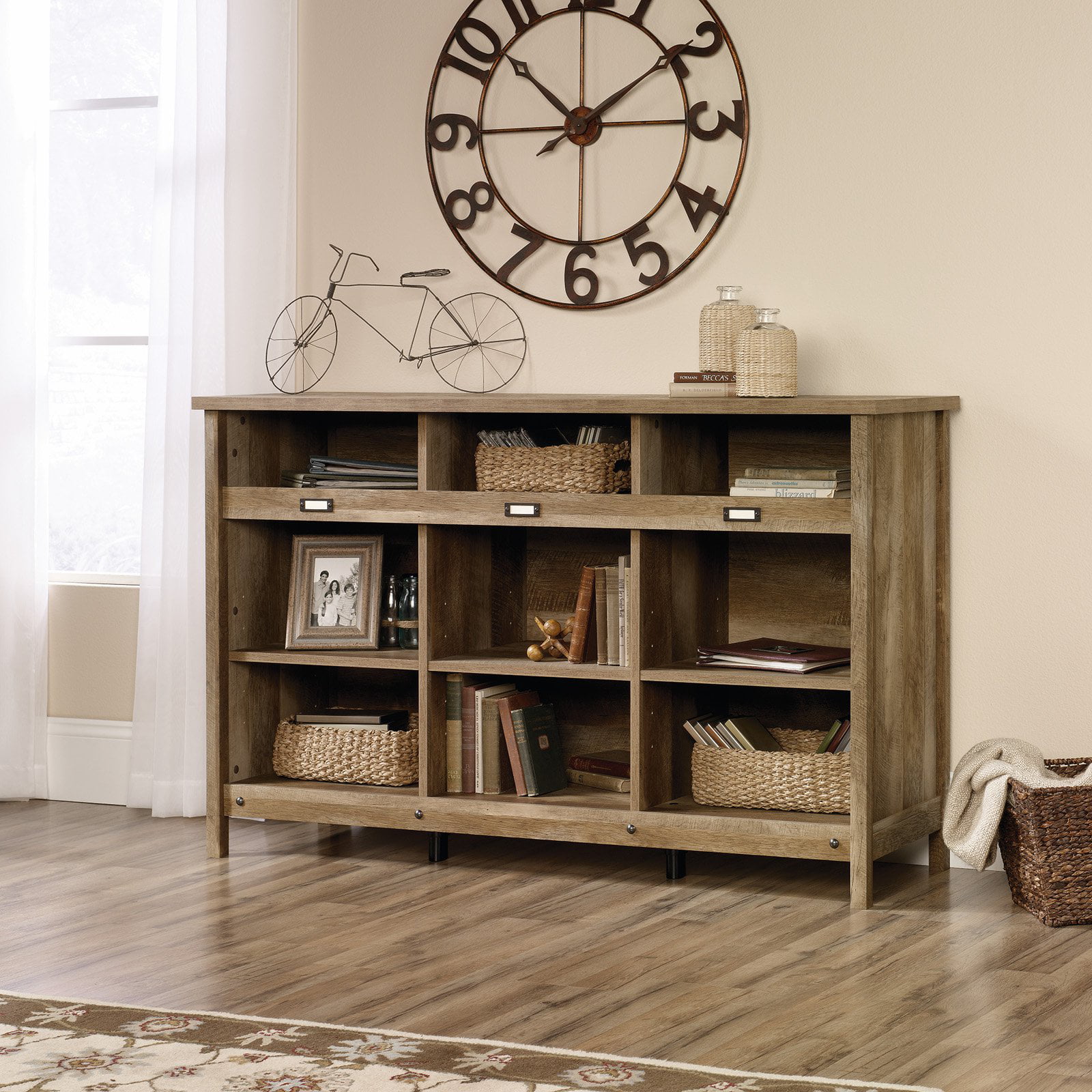 Sauder 418344 Adept Storage Credenza. Craftsman Oak Finish