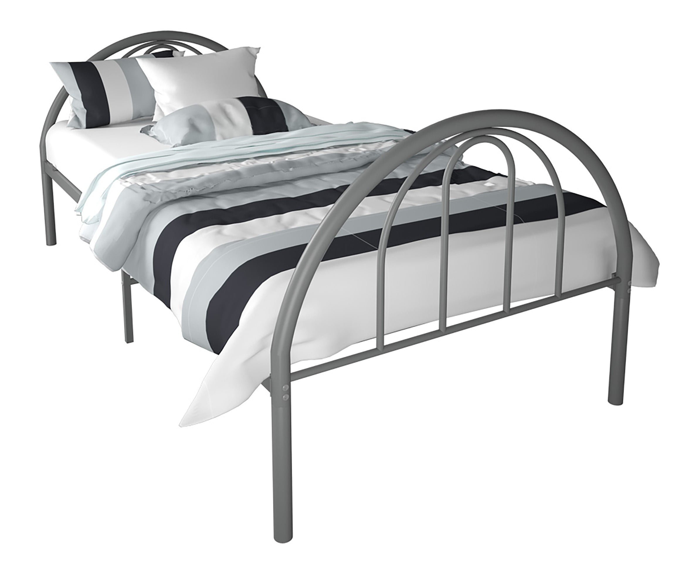 BK Furniture Brooklyn Classic Metal Bed. Twin. Gray