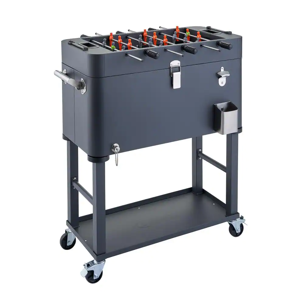 TRINITY TXKPGR-0809 80 qt Detachable Tub Foosball Cooler w/ Cover Gray