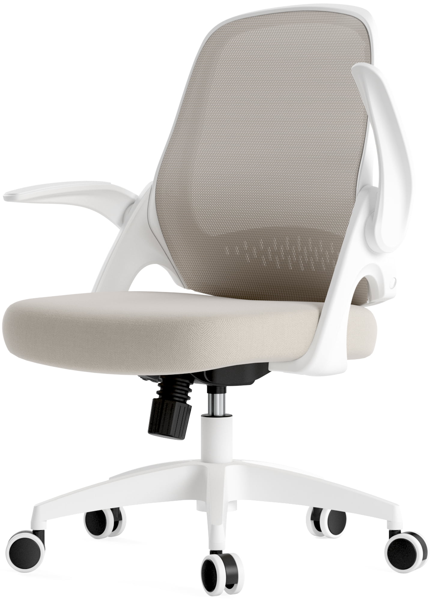 Hbada Office Task Desk Chair Swivel Home Comfort Chairs with Flip-up Arms and Adjustable Height. grey