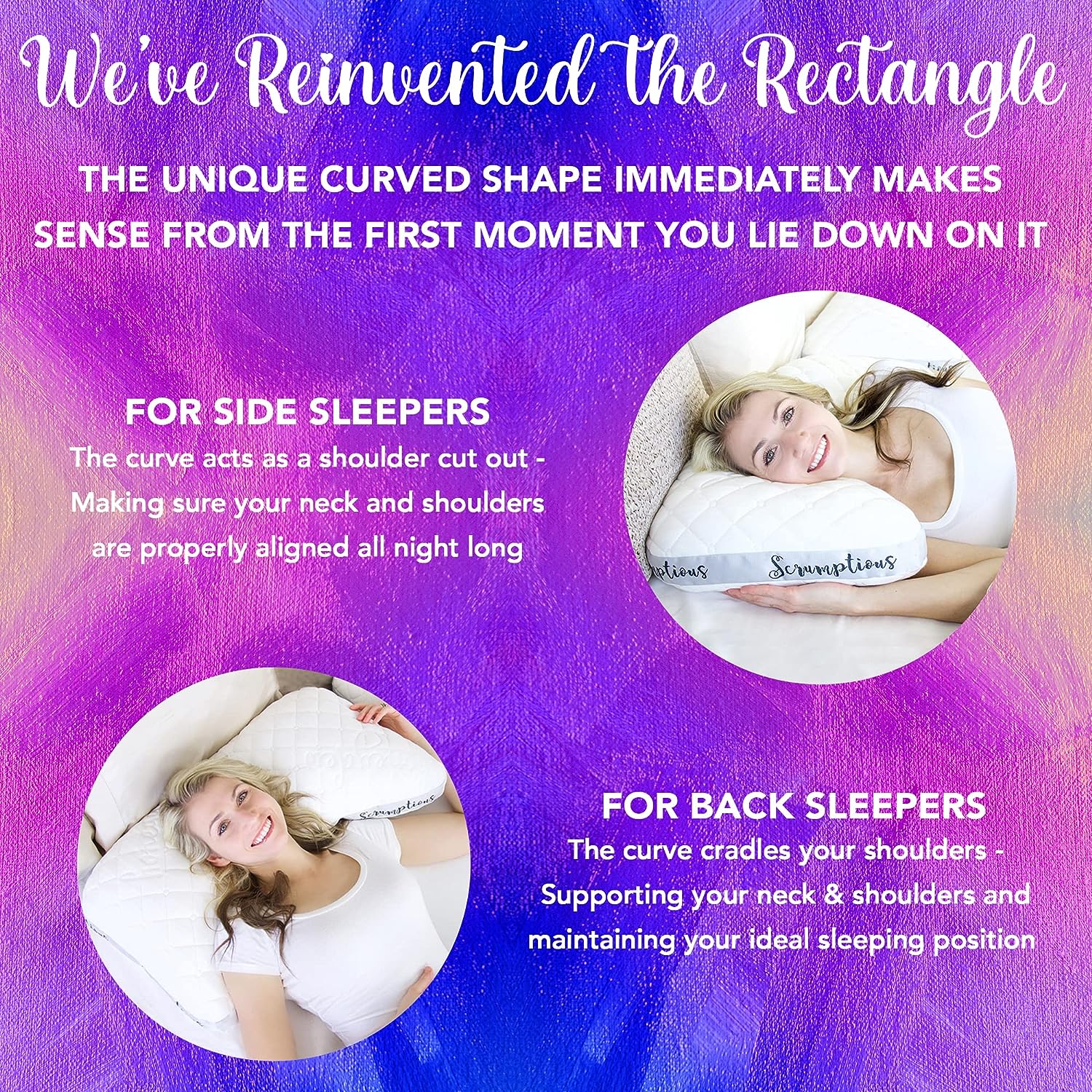 Honeydew Scrumptious Side Pillow- The Ultimate Luxury Neck Pillow- Fully Adjustable Support for Neck- Made in USA- Enhanced. Patented Cool Pillow Fill (Queen Size)