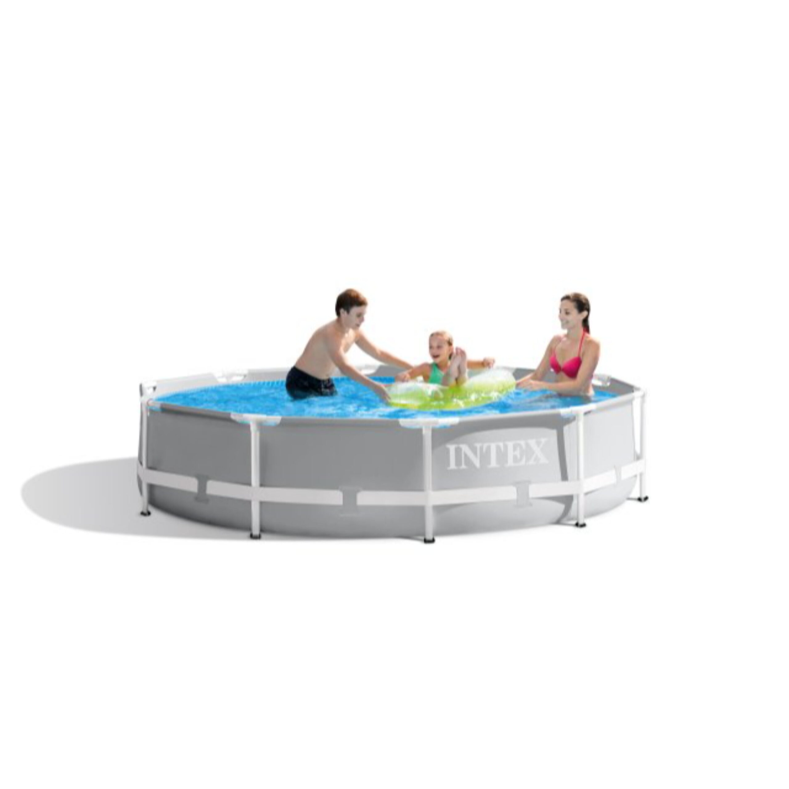 Intex 26701EH 10ft x 30in Prism Frame Above Ground Circle Swimming Pool & Filter Pump. Gray