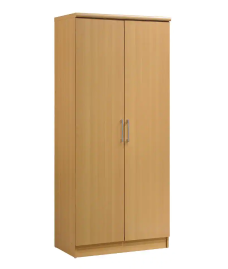 HODEDAH 2-Door Beech Armoire with Shelves