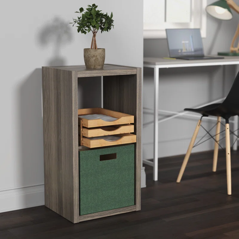 ClosetMaid 4537 30 in. H x 15.87 in. W x 13.50 in. D Graphite Gray Wood Large 2- Cube Organizer