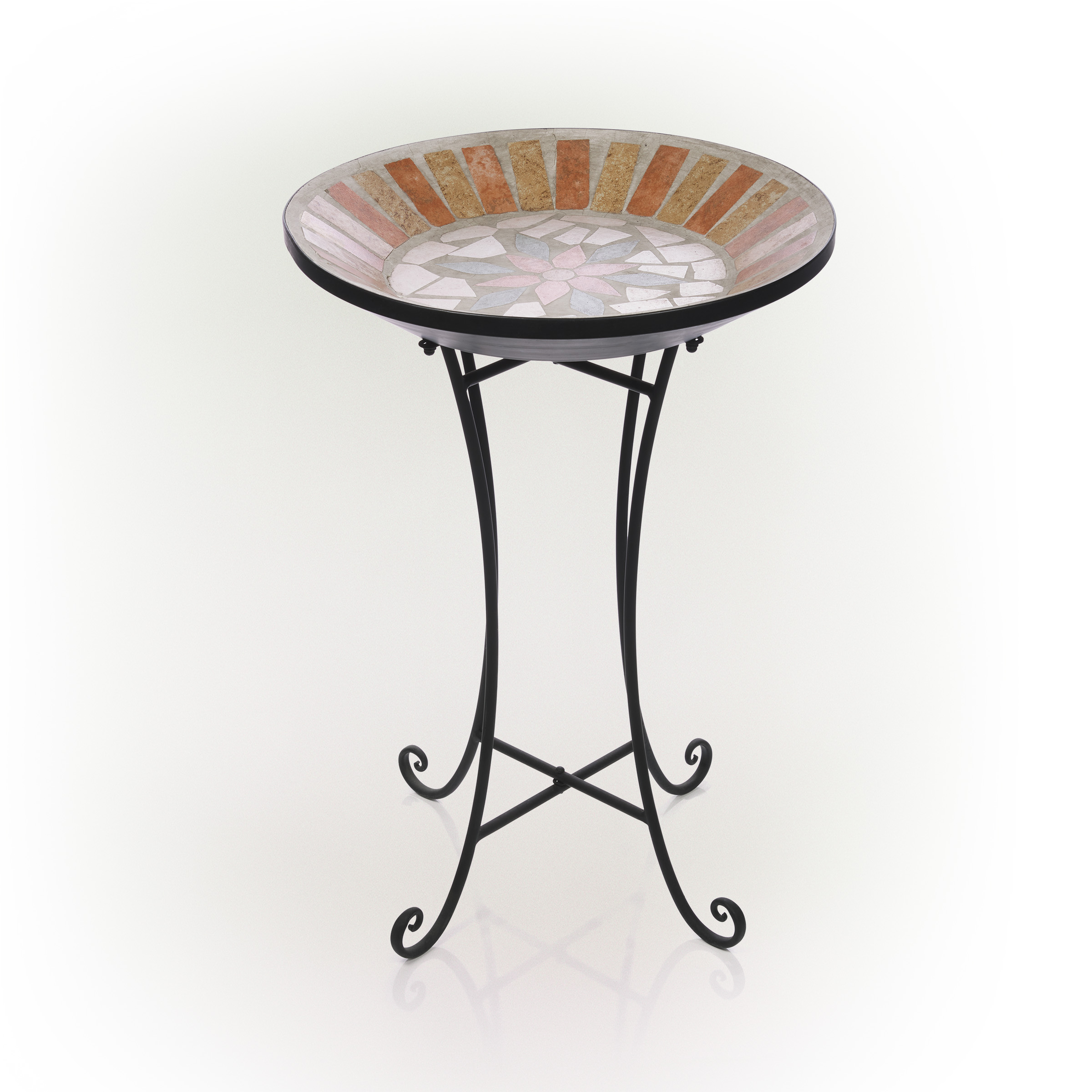 Alpine Corporation 25 Inch Mosaic Birdbath