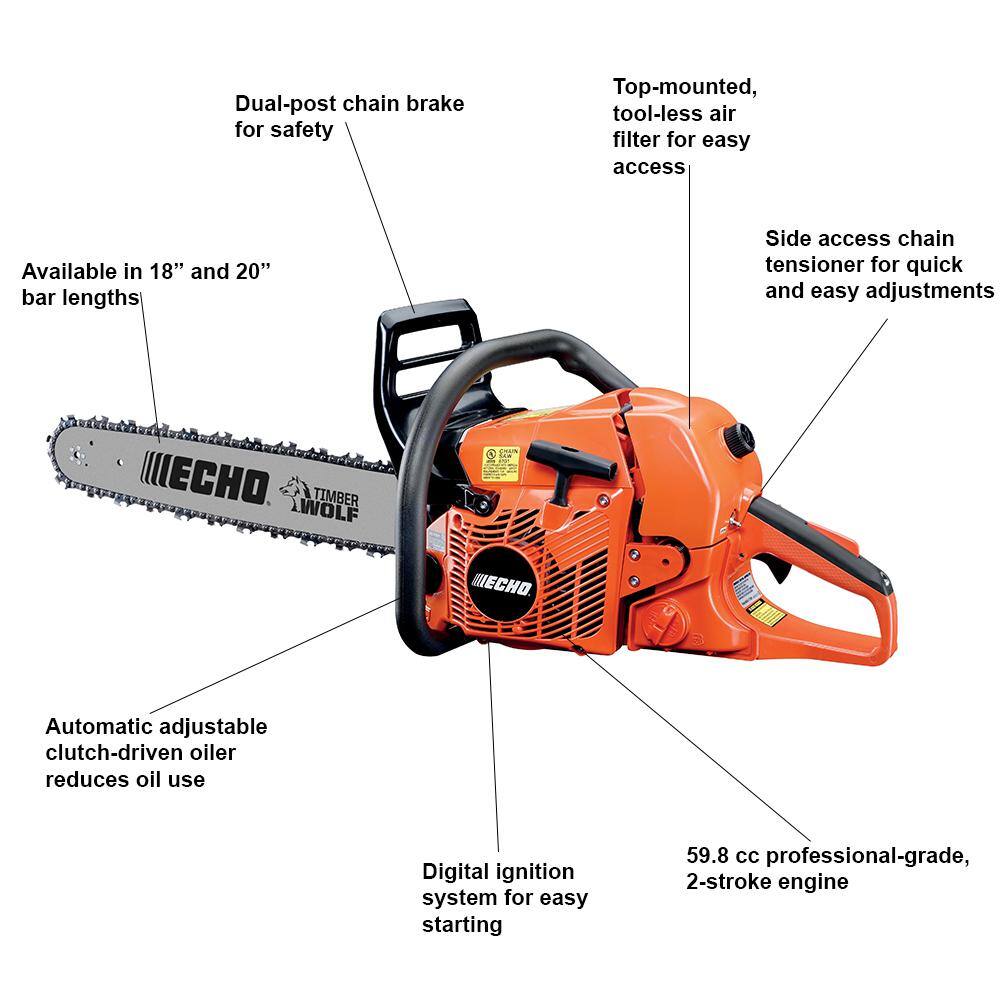 ECHO CS-590-24 24 in. 59.8 cc Gas 2-Stroke Cycle Chainsaw