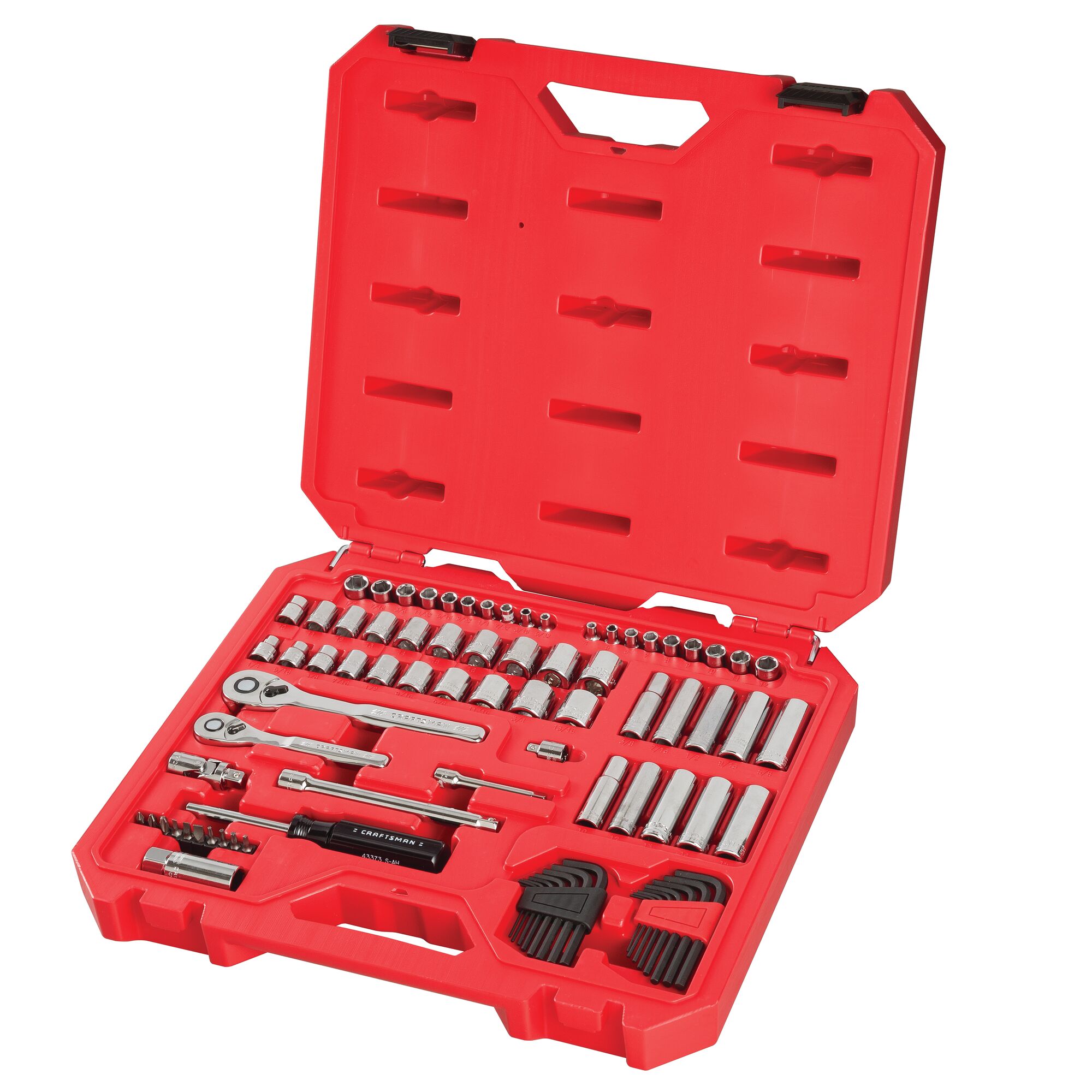 CRAFTSMAN 83-Piece Standard (SAE) and Metric Polished Chrome Mechanics Tool Set with Hard Case