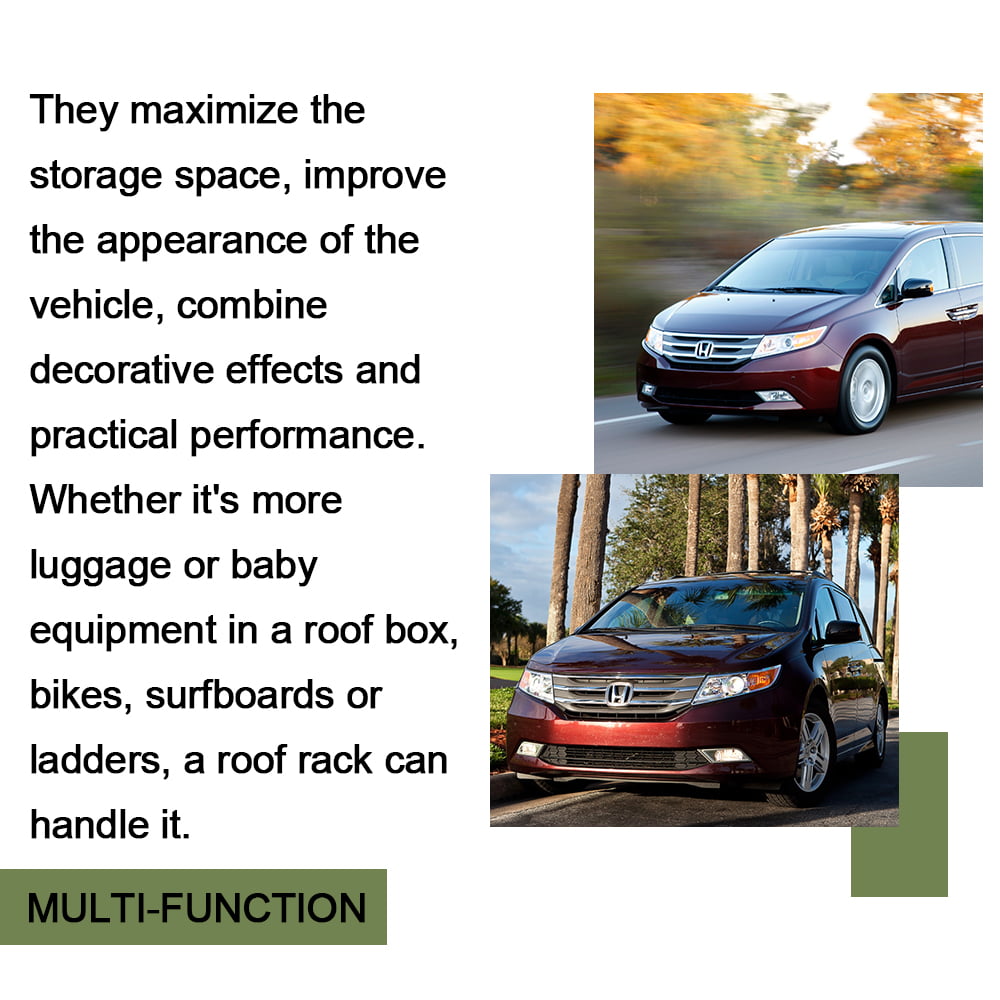 Kojem Roof Rack Side Rails for 11 12 13 14 15 16 17 Honda Odyssey Luggage Rack Carrier