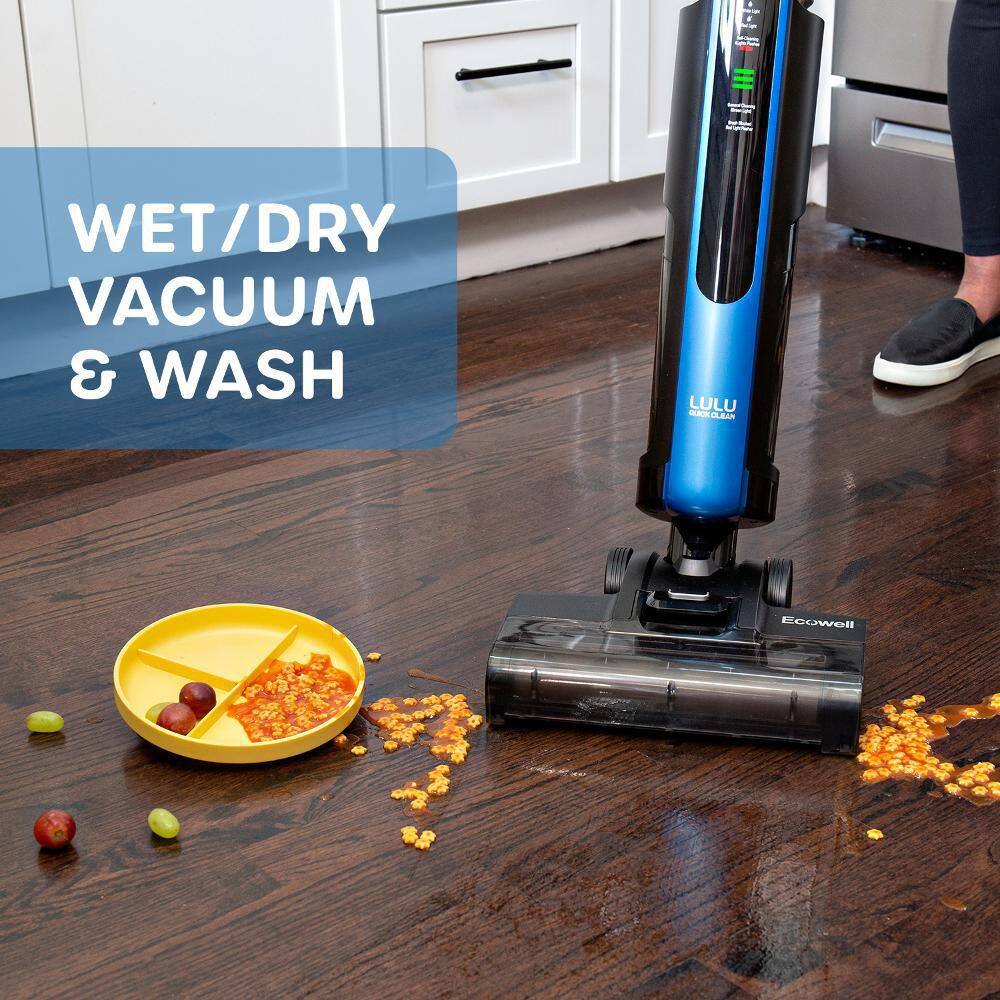 ECOWELL P03 Lulu QuickClean Cordless Bagless Wet/Dry Self Cleaning Vacuum Cleaner and Mop for Hard Floors and Rugs