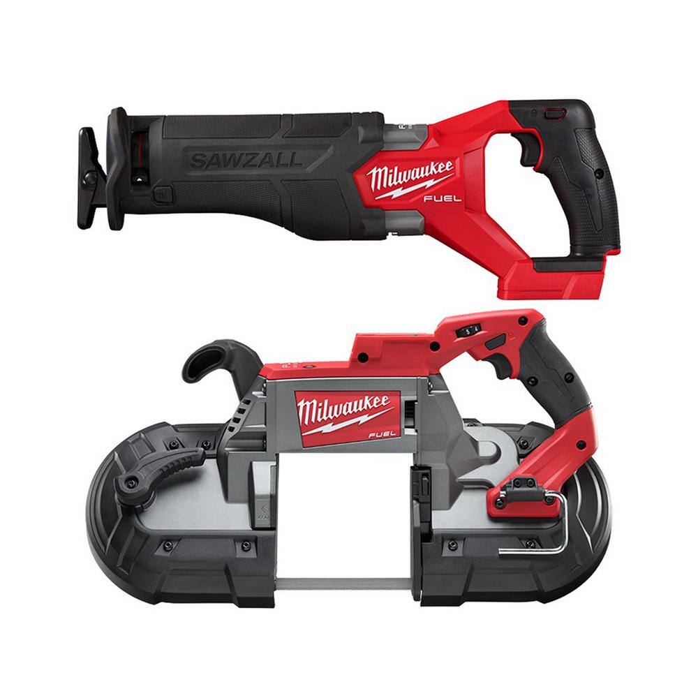 Milwaukee 2821-20-2729-20 M18 FUEL GEN-2 18V Lithium-Ion Brushless Cordless SAWZALL Reciprocating Saw with Deep Cut Band Saw (Tool-Only)