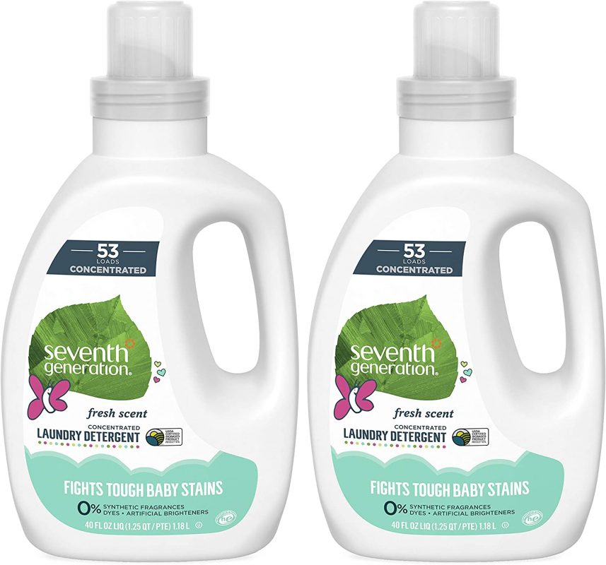 Seventh Generation Concentrated Baby Laundry Detergent. 40 Fl Oz. 2 Pack