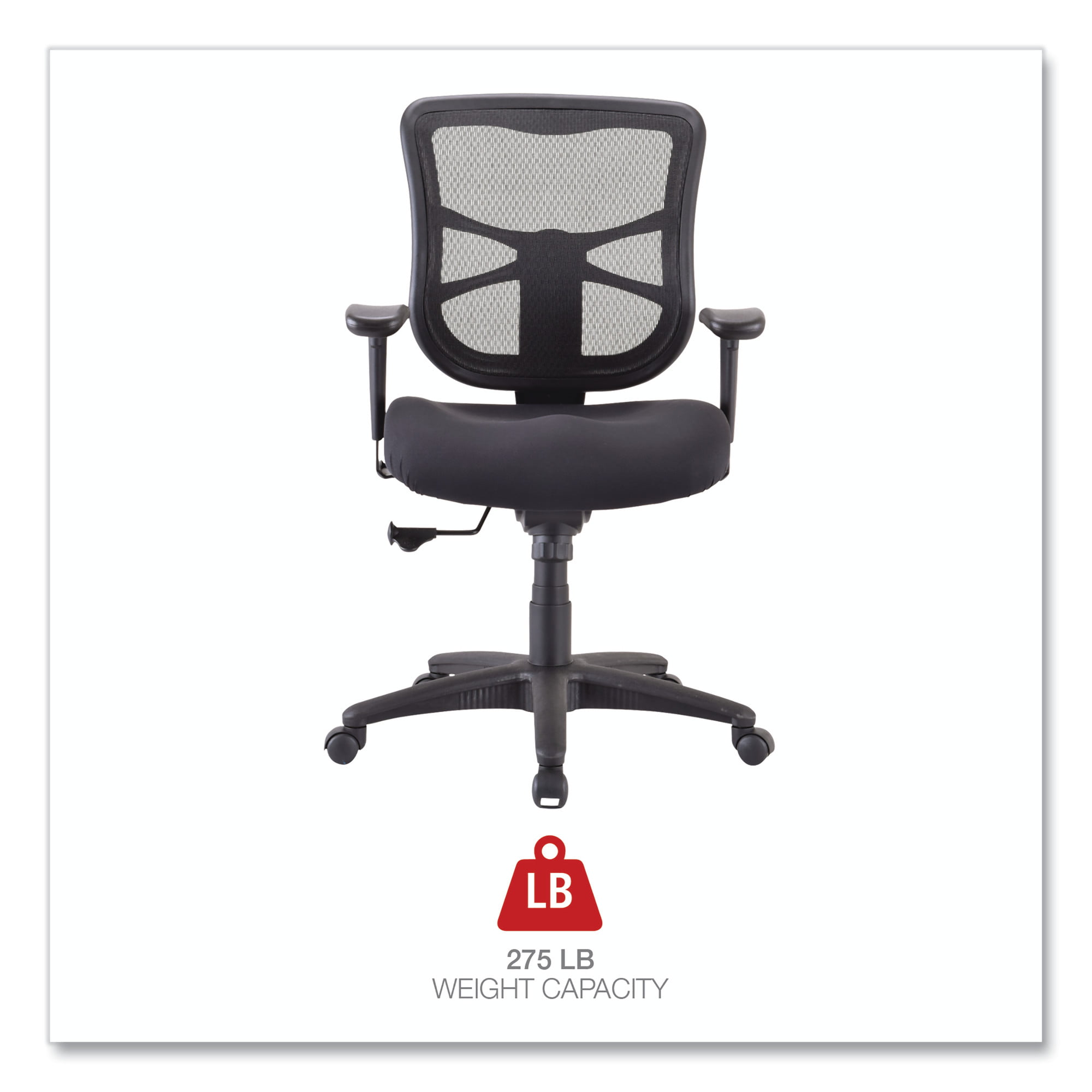 Alera Elusion Series 275 lb. Mid-Back Mesh Task Office Chair - Black