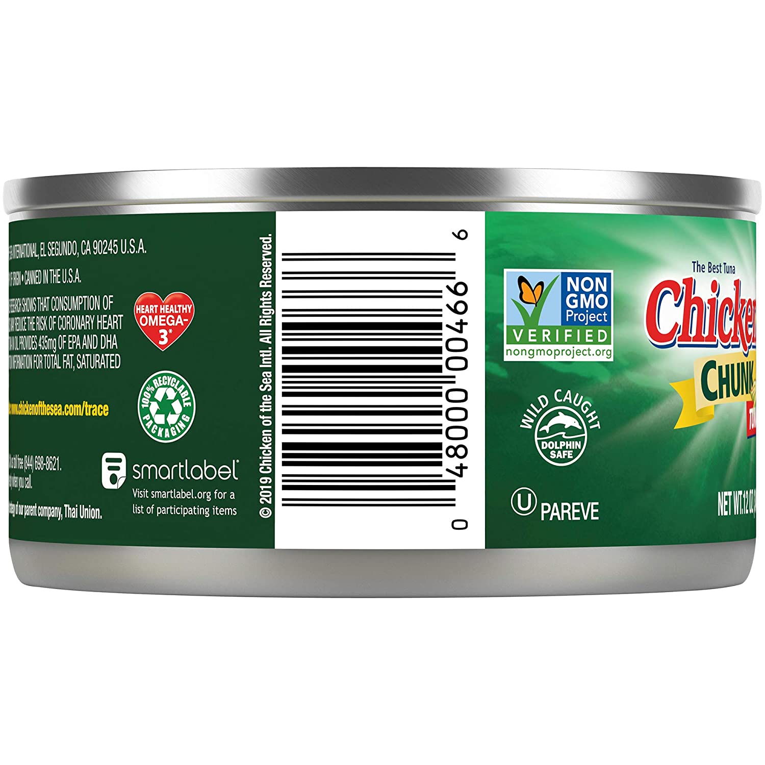 Chicken of the Sea Chunk Light Tuna in Oil . 144 Oz. Pack of 12