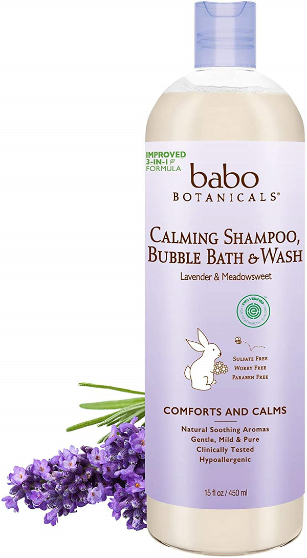 Babo Botanical Calming 3-in-1 Shampoo. Bubble Bath & Wash. Hypoallergenic. Vegan