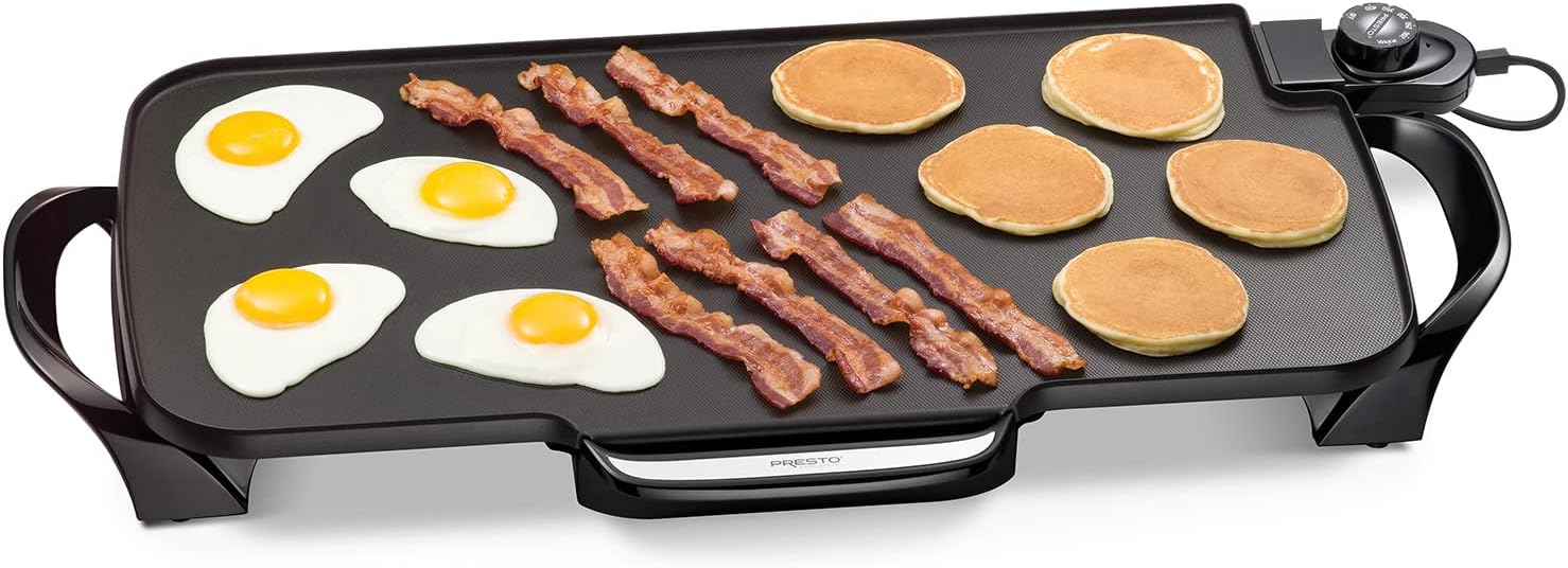 Presto 07061 22-inch Electric Griddle With Removable Handles. Black. 22-inch