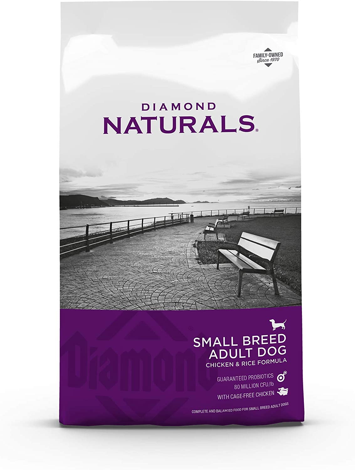 Diamond Naturals Dry Food for Adult Dogs. Small Breed Chicken and Rice Formula. 18 Pound Bag