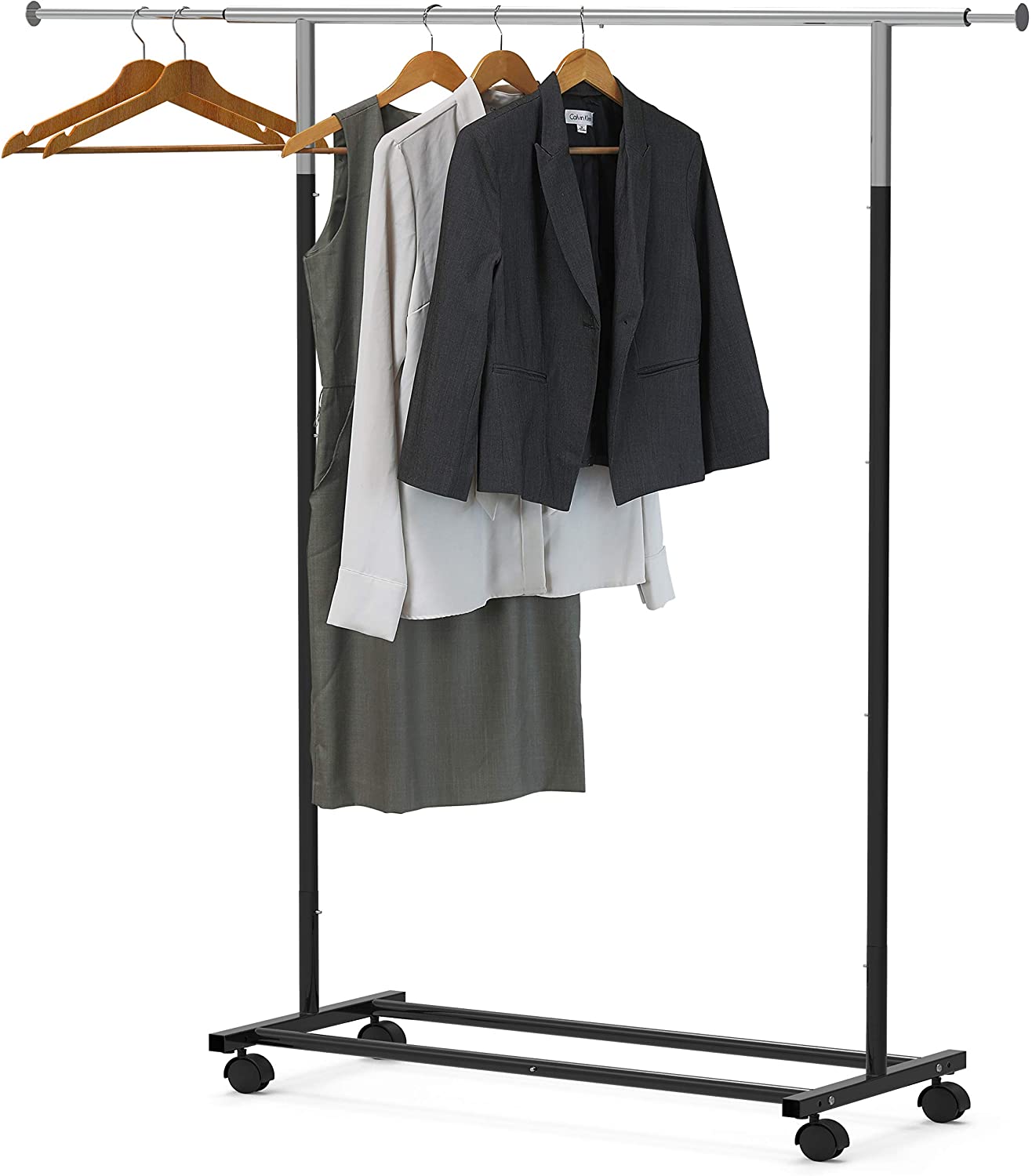 Simple Houseware Standard Rod Garment Rack. Black