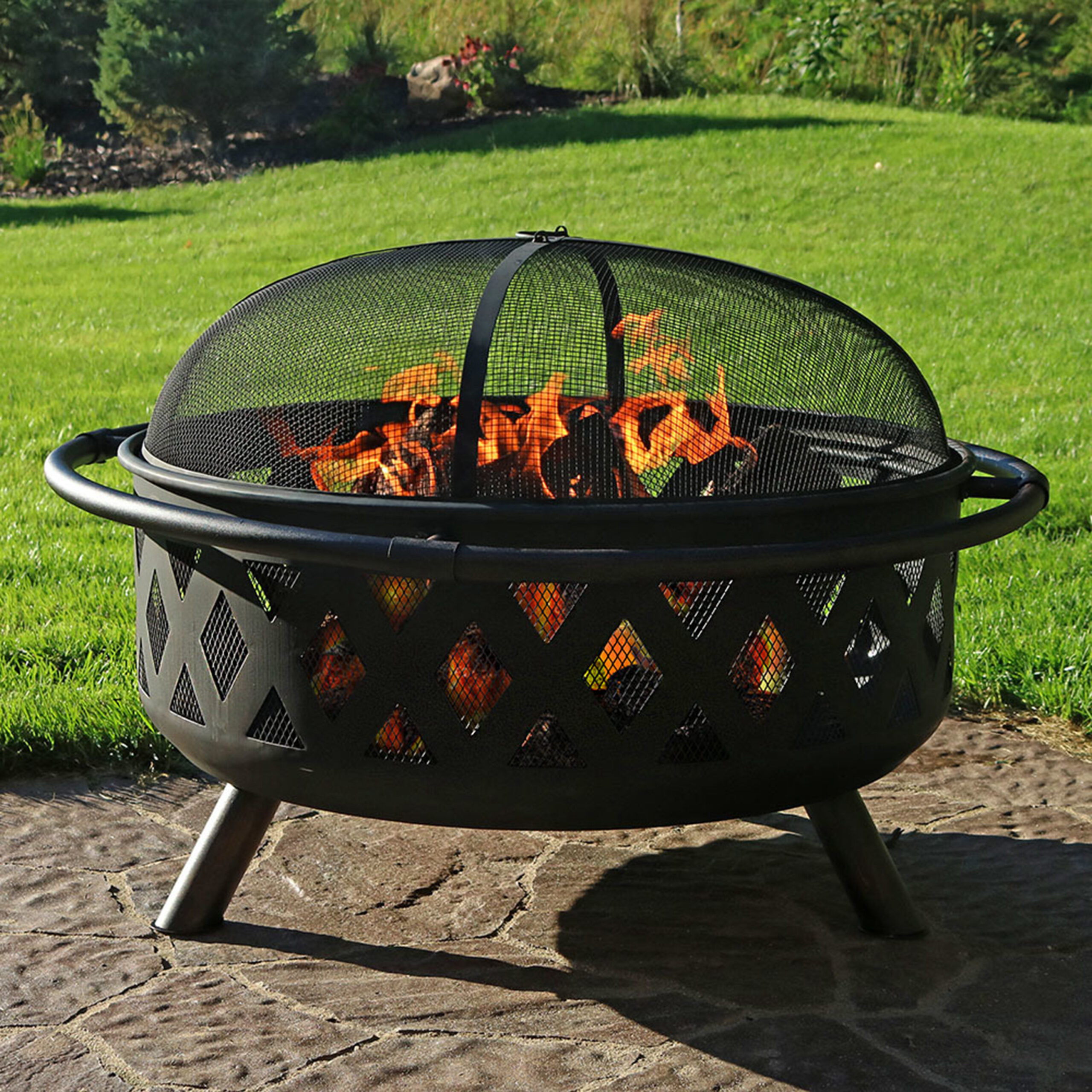 Derbyshire 24” H x 36” W Steel Wood Burning Outdoor Fire Pit