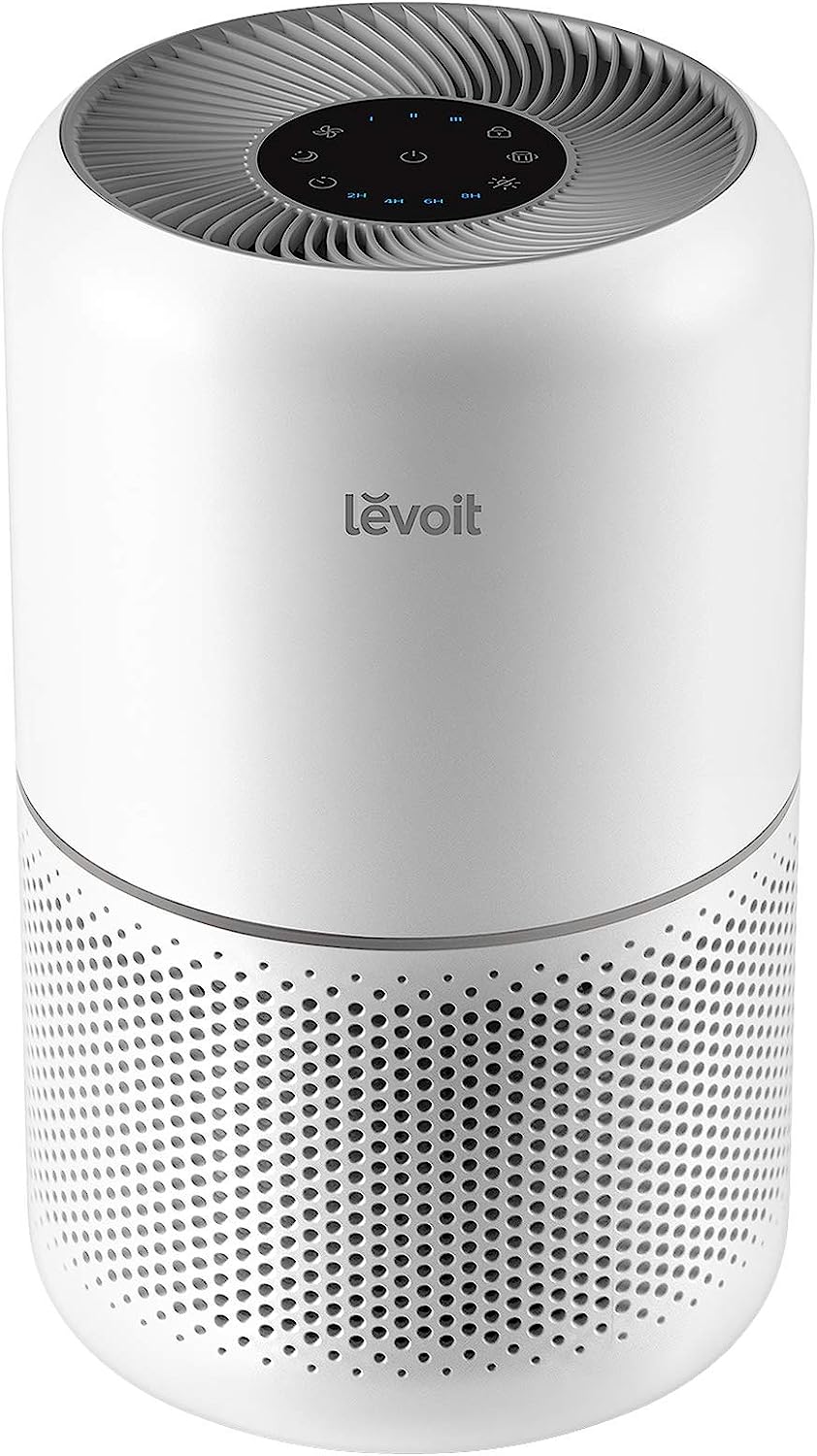 LEVOIT Air Purifier for Home Allergies Pets Hair in Bedroom. Covers Up to 1095 Sq.Foot Powered by 45W High Torque Motor. 3-in-1 Filter. Remove Dust Smoke Pollutants Odor. Core 300. White