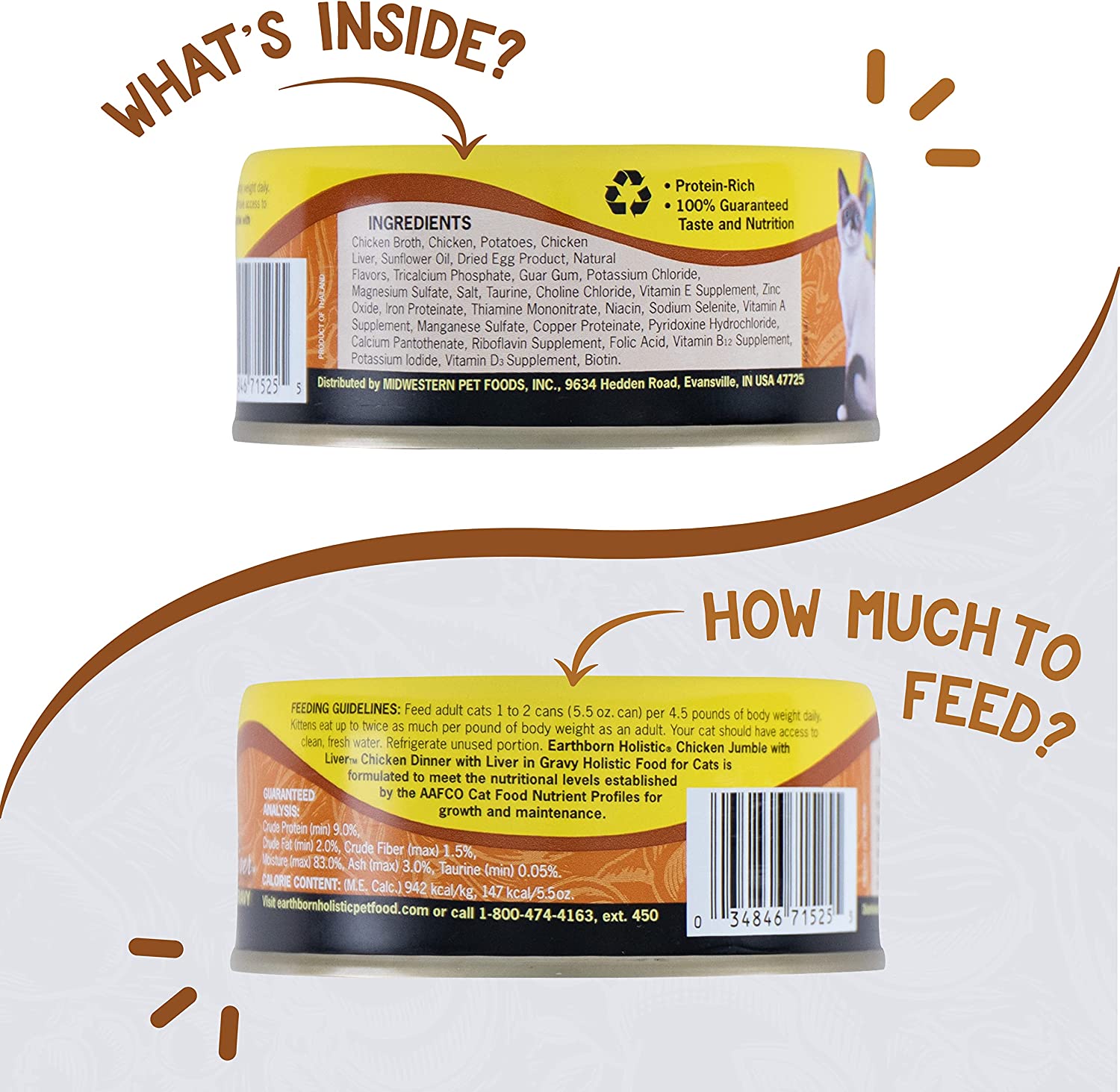 Earthborn Holistic Grain Free Chicken Jumble with Liver Canned Cat Food 5.5-oz. case of 24