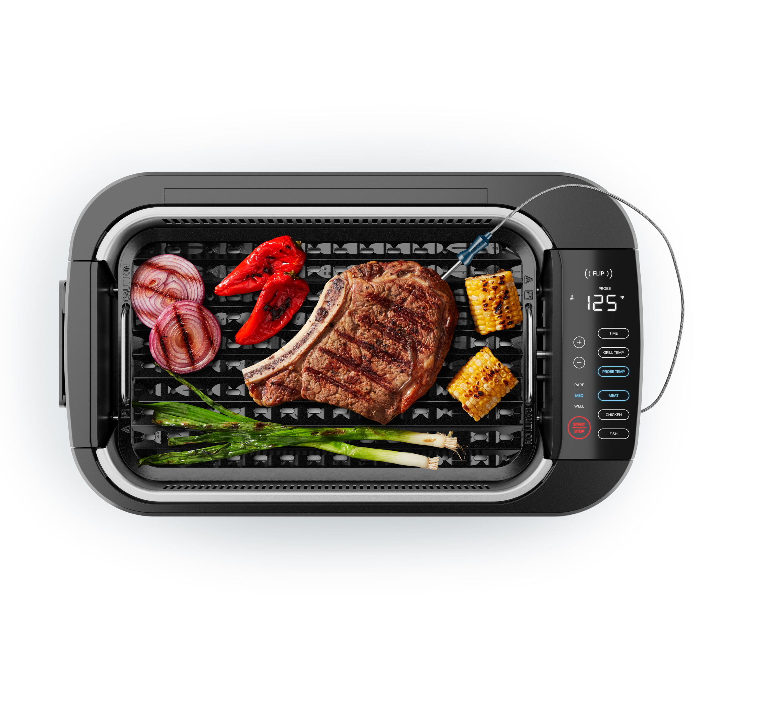 Chefman AccuGrill Smokeless Indoor Grill with Removable Temperature Probe. 1500W. Black