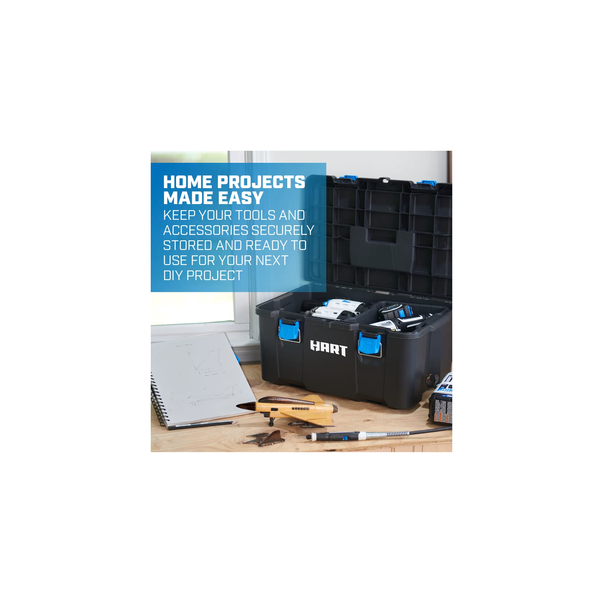 HART 249644 Stack System Medium Size Tool Box. Fits Modular Storage System