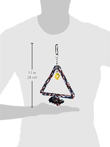 Featherland Paradise Hanging Bird Swing. Cotton Rope Wrapped. Pyramid. Small