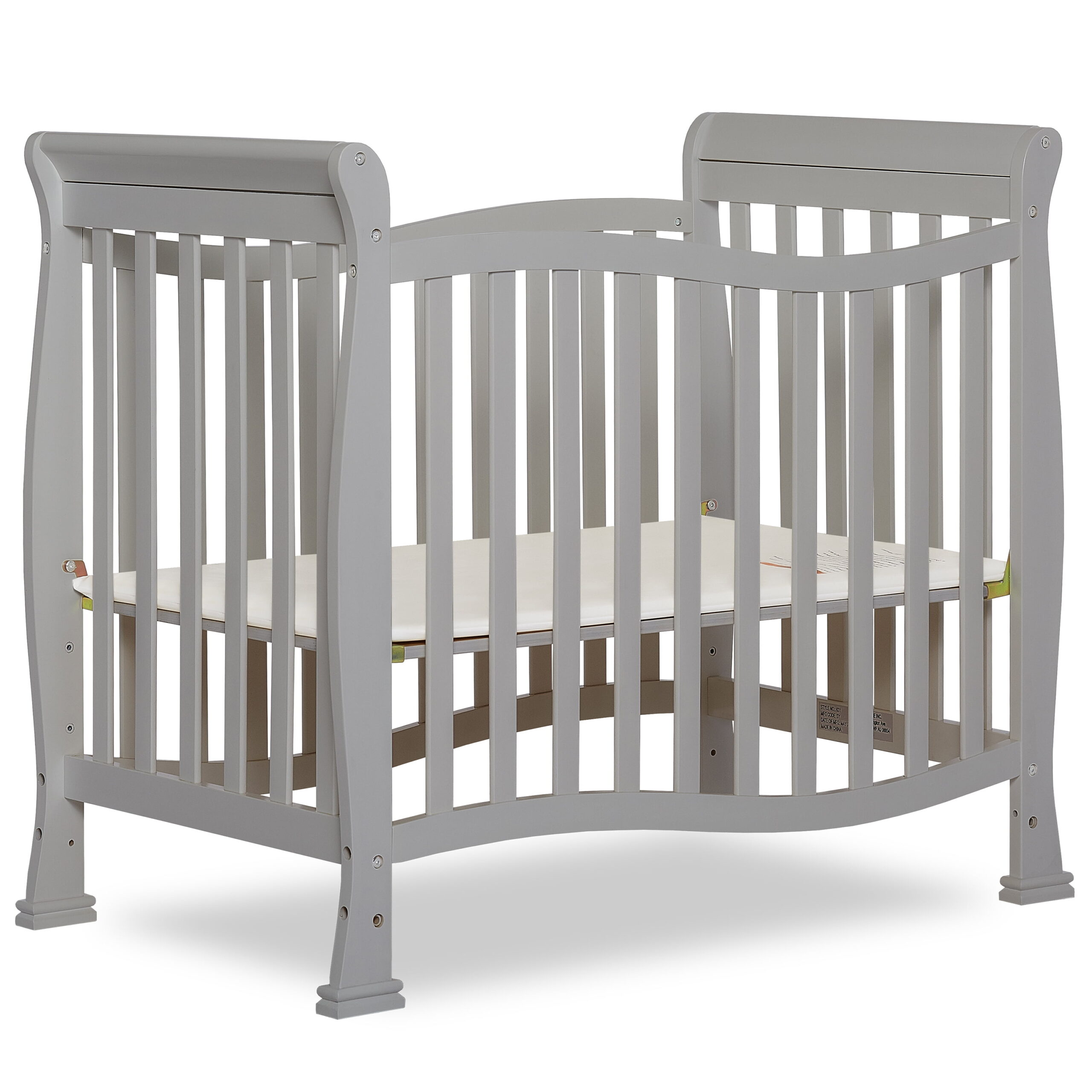 Dream On Me Piper 4-in-1 Convertible Mini Crib. Pebble Grey