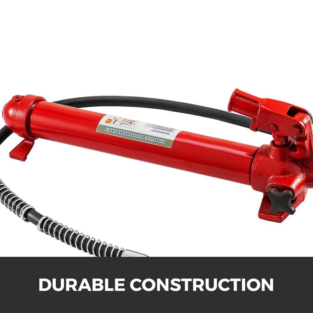 VEVOR GJ2M12TYYFLD00001V0 12-Ton Porta Power Kit 55.1 in. Oil Hose Hydraulic Jack Ram 5.3 in. Lifting Height Autobody Frame Repair Tools