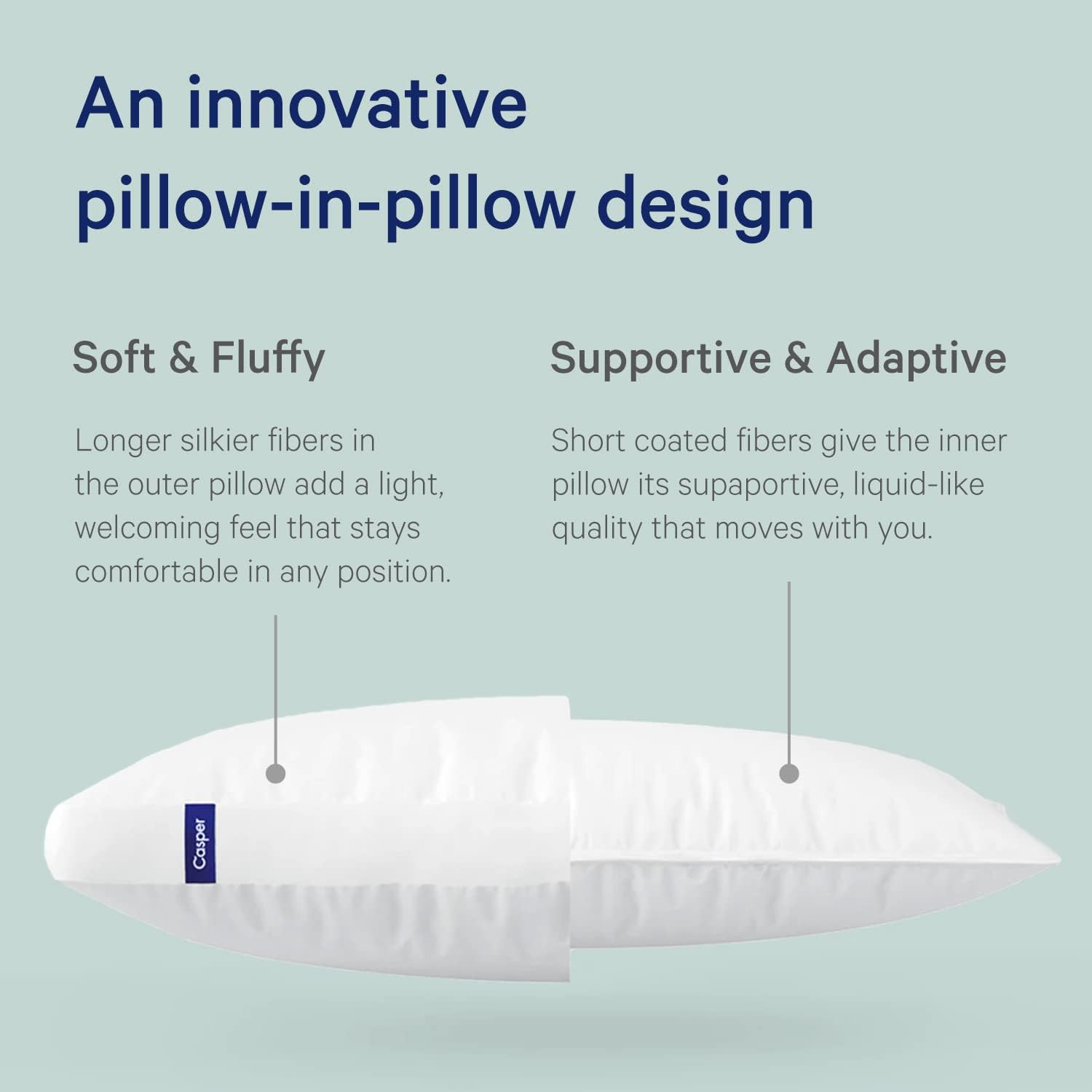 Casper Sleep Original Pillow for Sleeping. Standard. White