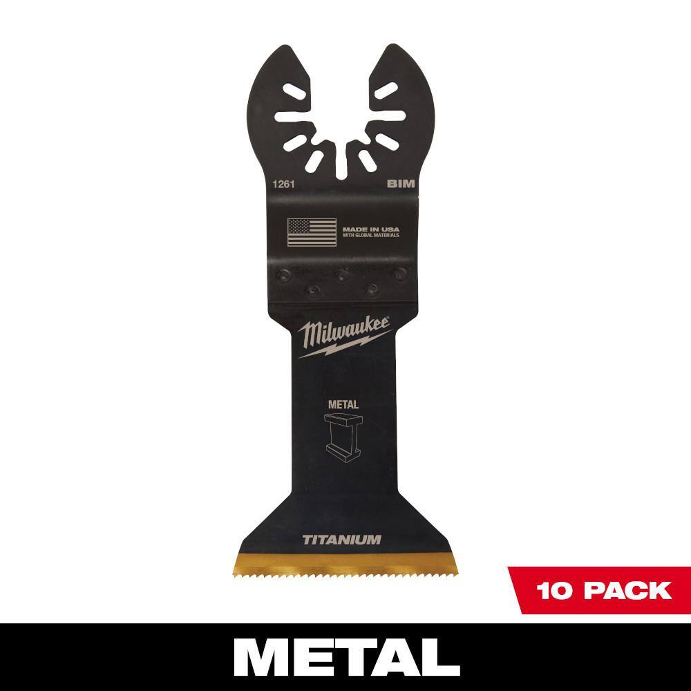 Milwaukee 49-25-1269 1-3/4 in. Titanium Bi-Metal Universal Fit Metal Cutting Multi-Tool Oscillating Blade (10-Pack)