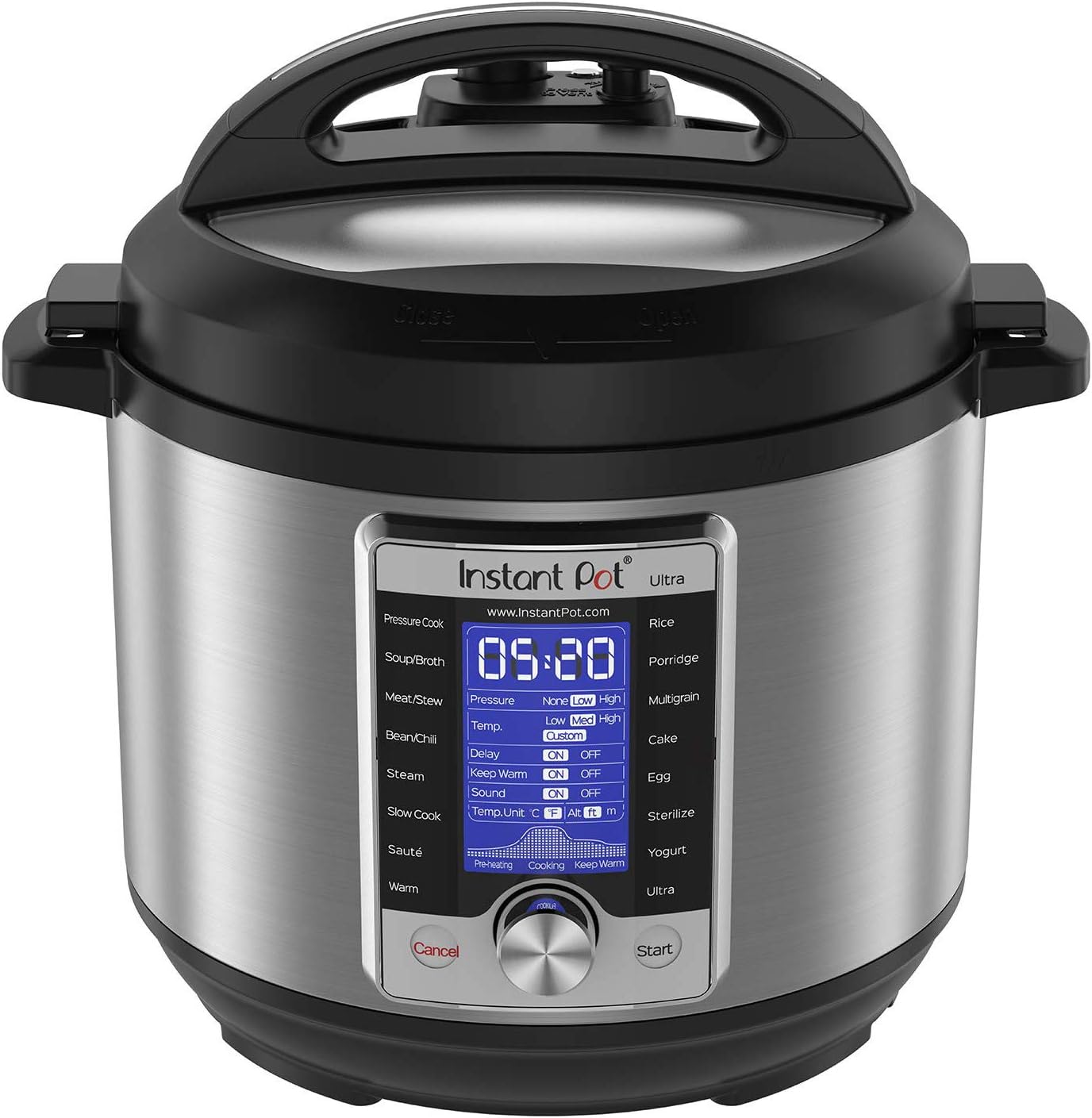 Instant Pot Ultra. 10-in-1 Pressure Cooker. Slow Cooker. Rice Cooker. Yogurt Maker. Cake Maker. Egg Cooker. Sauté. and more. Includes App With Over 800 Recipes. Stainless Steel. 6 Quart
