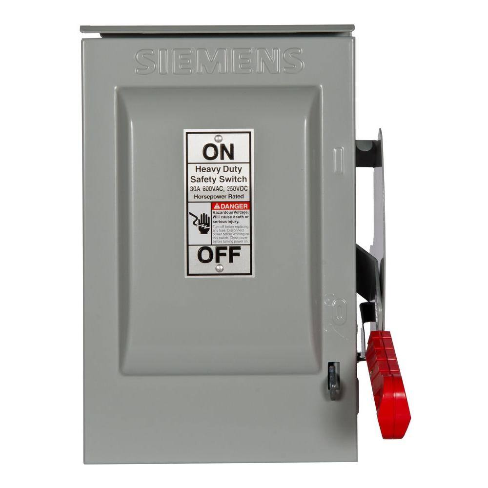 Siemens HNF361R Heavy Duty 30 Amp 600-Volt 3-Pole Outdoor Non-Fusible Safety Switch